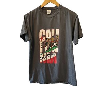 Grey California Graphic Print Short Sleeve Tee Shirt M